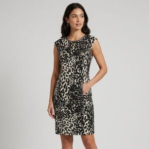 Calvin Klein Black and White Animal Print Mini Dress
